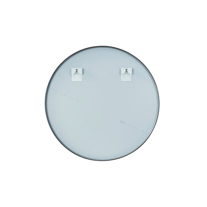 Vinnova, Cascante 35.4 in. W x 35.4 in. H Round Metal Wall Mirror in Brushed Black