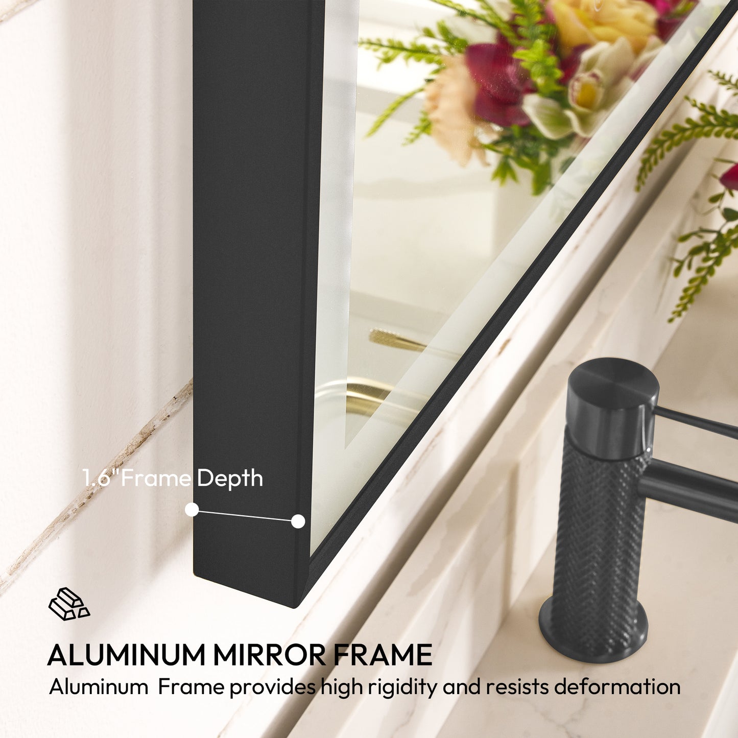 Vinnova, Estartit 24 in. W x 40 in. H Arch Aluminum Framed LED Wall Mount Bathroom Vanity Mirror in Brushed Black