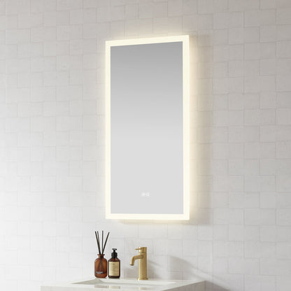 Vinnova, Beijing 18 in. W x 40 in. H Rectangular Acrylic Frameless LED Wall Mount Bathroom Vanity Mirror