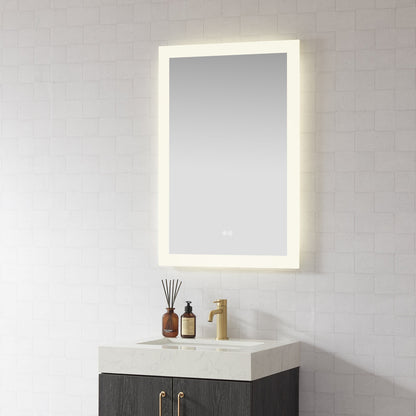 Vinnova, Beijing 24 in. W x 40 in. H Rectangular Acrylic Frameless LED Wall Mount Bathroom Vanity Mirror