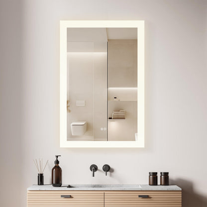 Vinnova, Beijing 24 in. W x 40 in. H Rectangular Acrylic Frameless LED Wall Mount Bathroom Vanity Mirror
