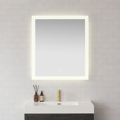 Vinnova, Beijing 32 in. W x 36 in. H Rectangular Acrylic Frameless LED Wall Mount Bathroom Vanity Mirror