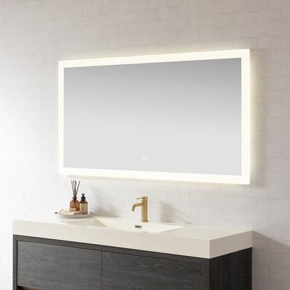 Vinnova, Beijing 60 in. W x 32 in. H Rectangular Acrylic Frameless LED Wall Mount Bathroom Vanity Mirror