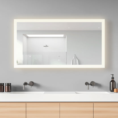 Vinnova, Beijing 60 in. W x 32 in. H Rectangular Acrylic Frameless LED Wall Mount Bathroom Vanity Mirror