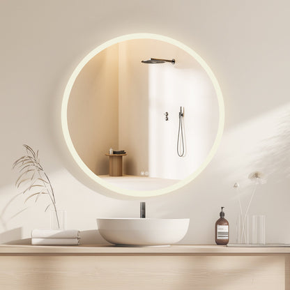 Vinnova, Moscow 36 in. W x 36 in. H circular Aluminum Frameless LED Wall Mount Bathroom Vanity Mirror