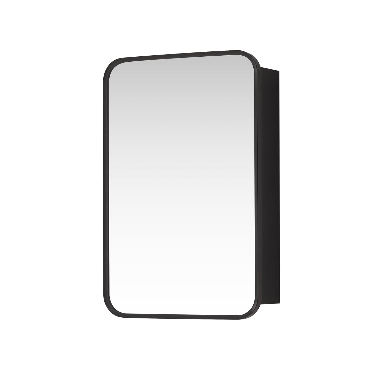 Vinnova, Talayuela 16 in. W x 24 in. H Rectangular Aluminum Framed Medicine Cabinet in Brushed Black