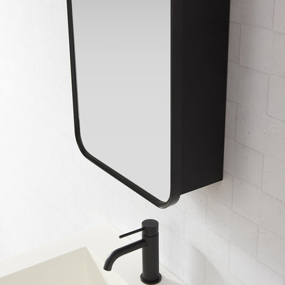 Vinnova, Talayuela 16 in. W x 24 in. H Rectangular Aluminum Framed Medicine Cabinet in Brushed Black