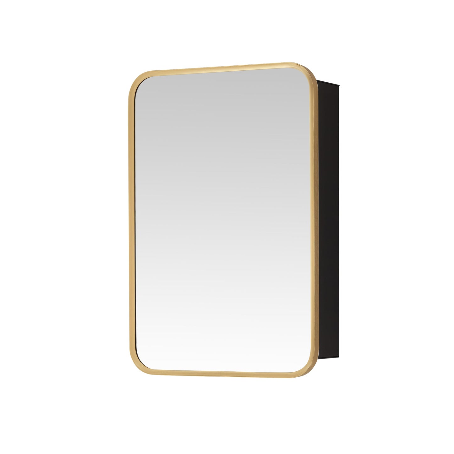 Vinnova, Talayuela 16 in. W x 24 in. H Rectangular Aluminum Framed Medicine Cabinet in Brushed Gold