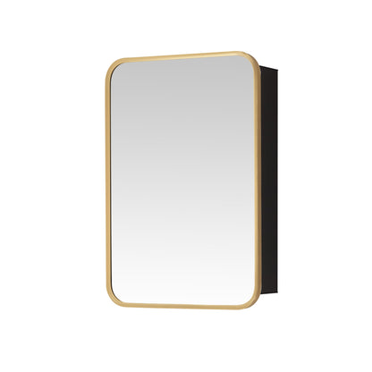 Vinnova, Talayuela 16 in. W x 24 in. H Rectangular Aluminum Framed Medicine Cabinet in Brushed Gold