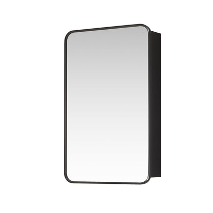 Vinnova, Talayuela 20 in. W x 32 in. H Rectangular Aluminum Framed Medicine Cabinet in Brushed Black