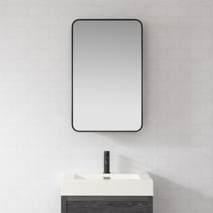 Vinnova, Talayuela 20 in. W x 32 in. H Rectangular Aluminum Framed Medicine Cabinet in Brushed Black