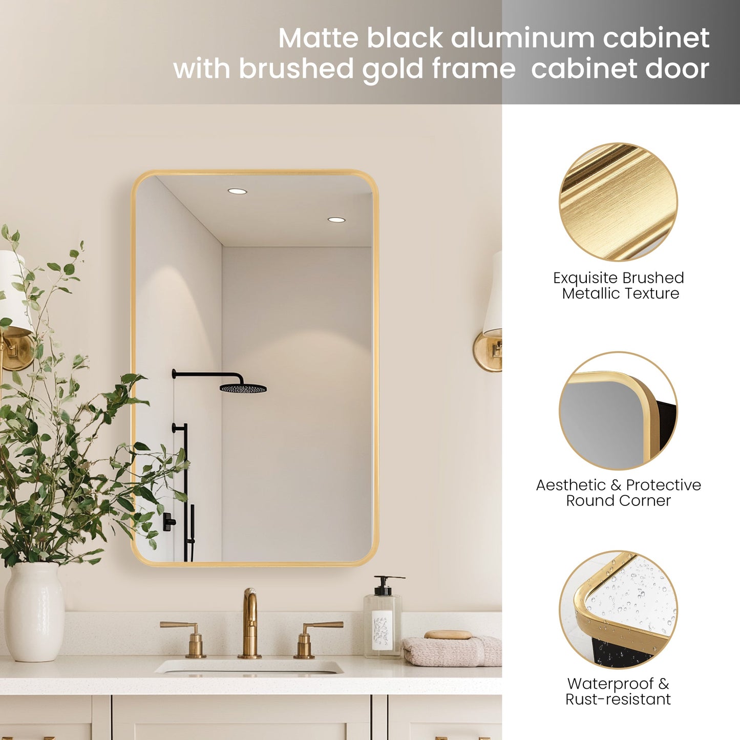 Vinnova Talayuela 20-inch bathroom vanity in Brushed Gold — view 8