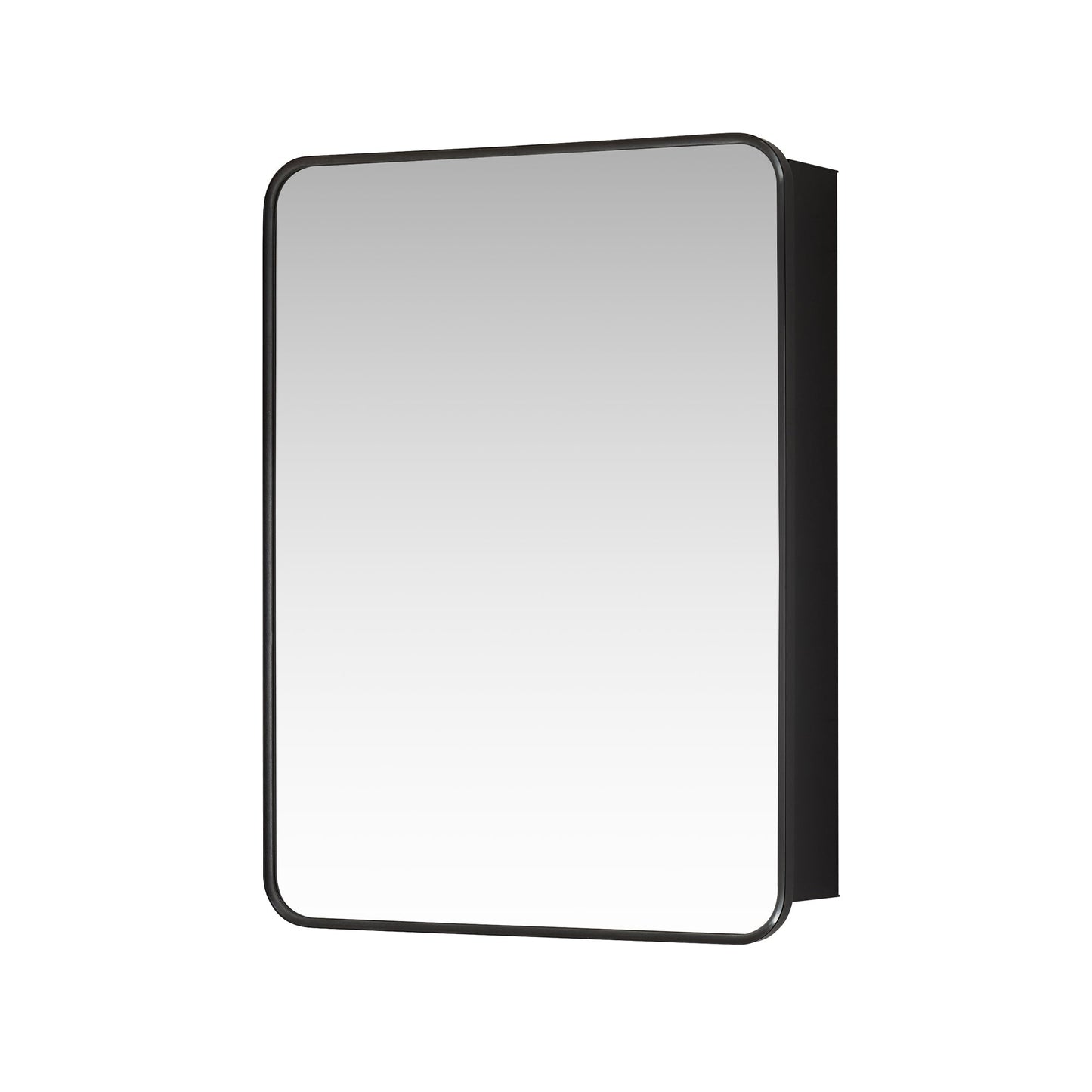 Vinnova, Talayuela 24 in. W x 32 in. H Rectangular Aluminum Framed Medicine Cabinet in Brushed Black