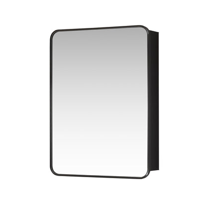 Vinnova, Talayuela 24 in. W x 32 in. H Rectangular Aluminum Framed Medicine Cabinet in Brushed Black