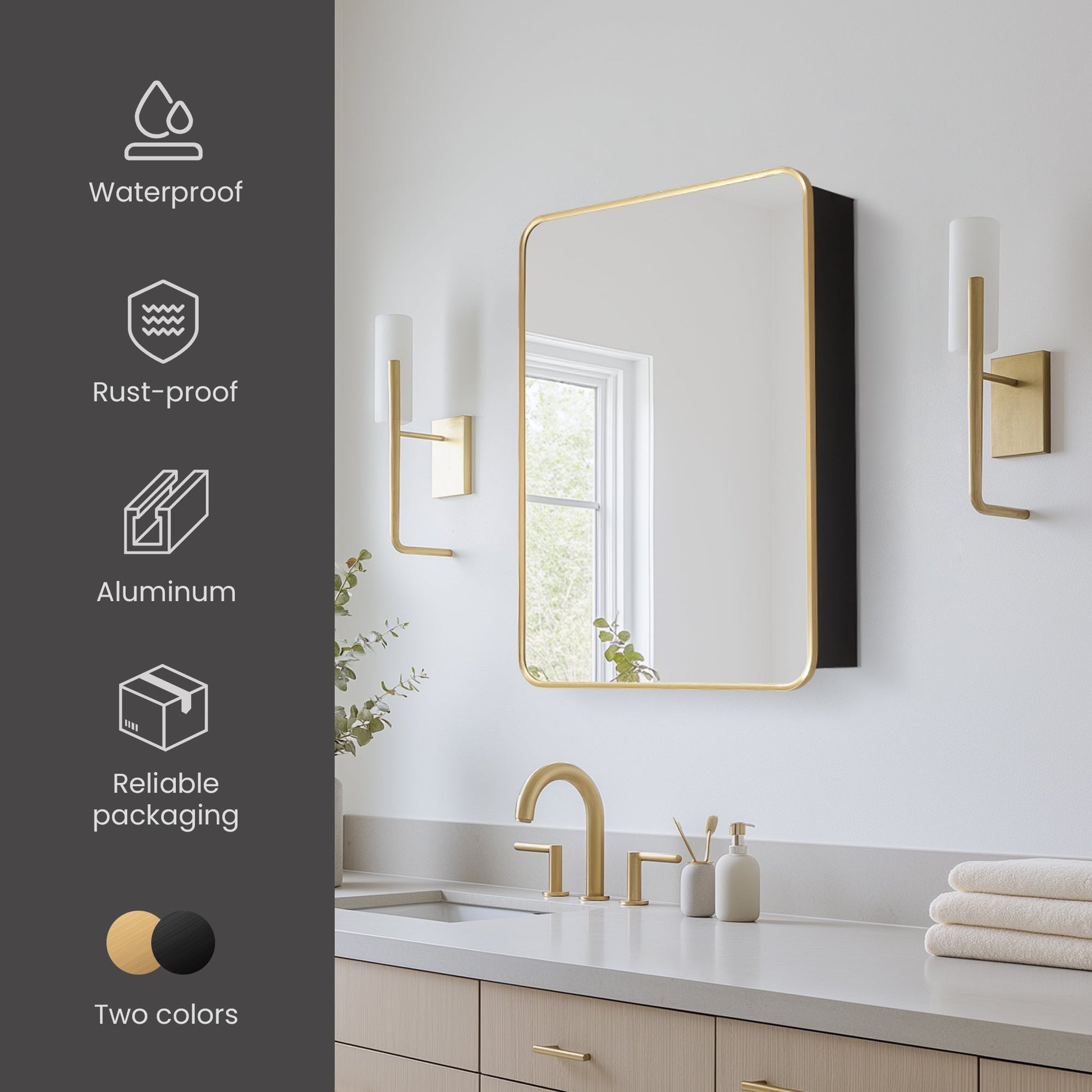 Vinnova Talayuela 24-inch bathroom vanity in Brushed Gold — view 13