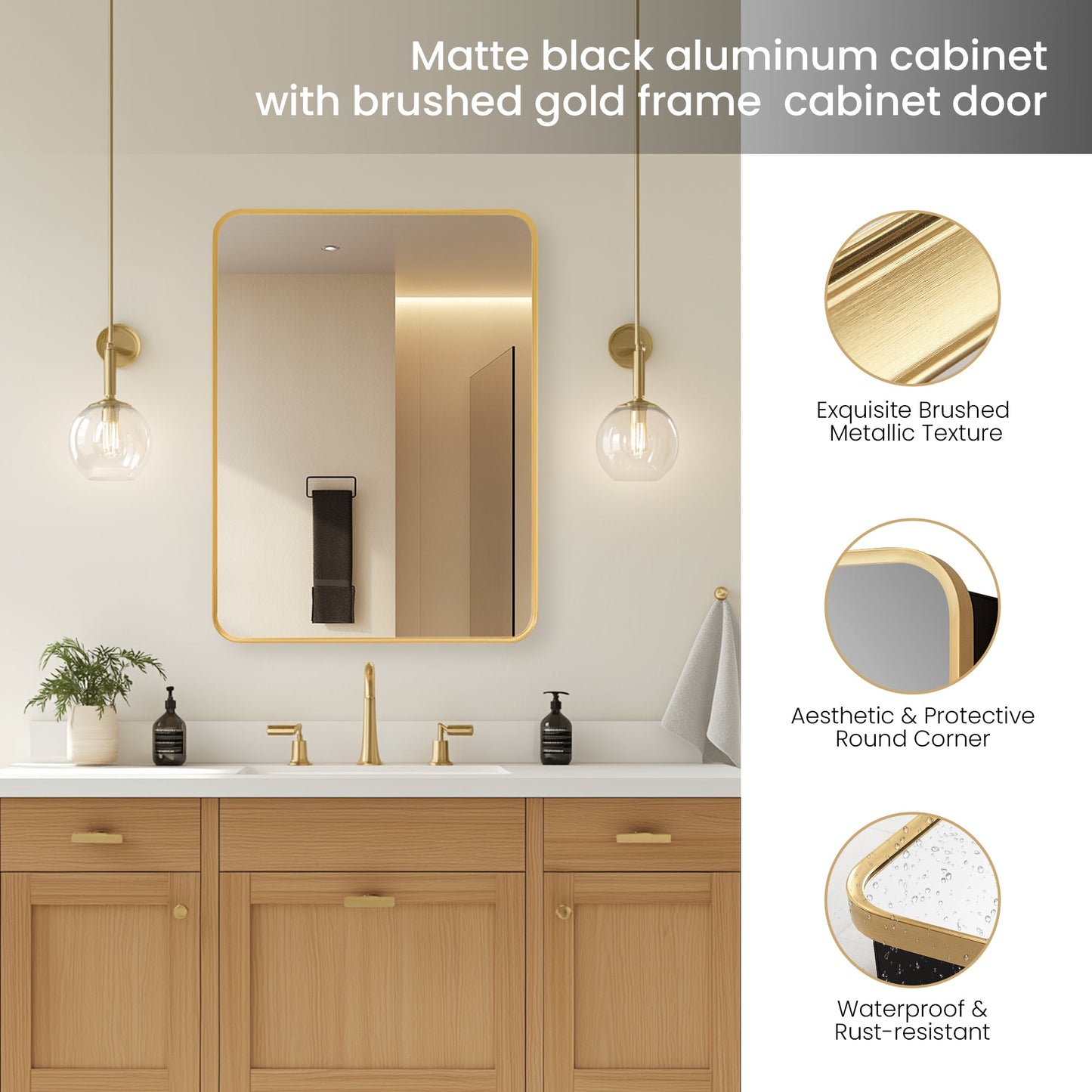 Vinnova Talayuela 24-inch bathroom vanity in Brushed Gold — view 8