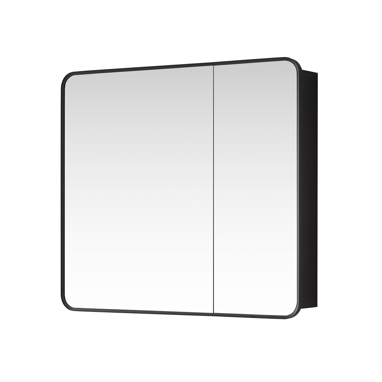 Vinnova, Talayuela 36 in. W x 32 in. H Rectangular Aluminum Framed Medicine Cabinet in Brushed Black