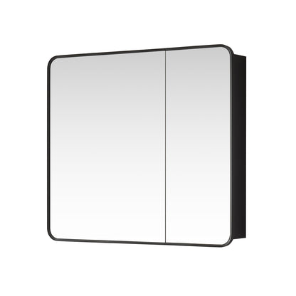 Vinnova, Talayuela 36 in. W x 32 in. H Rectangular Aluminum Framed Medicine Cabinet in Brushed Black