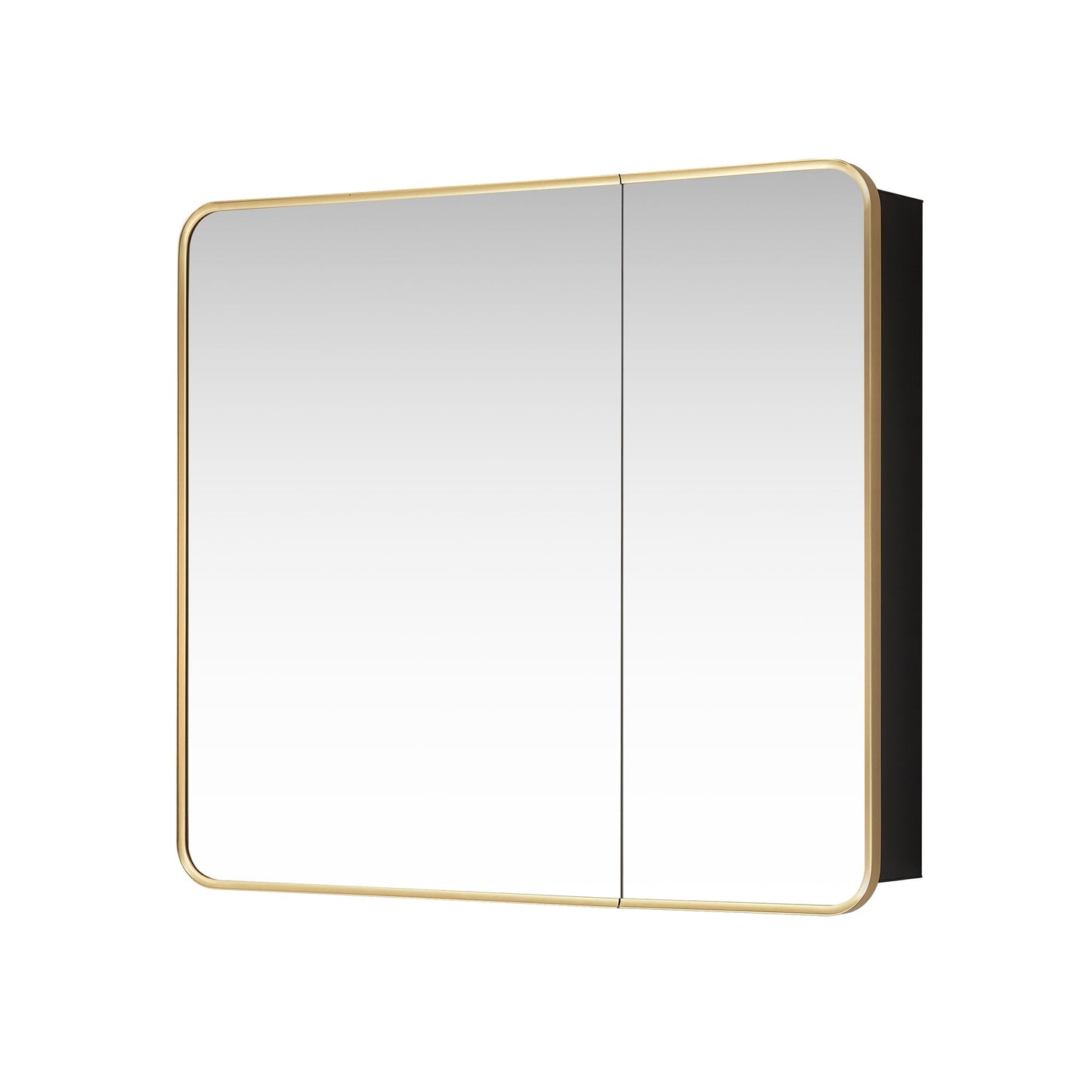 Vinnova, Talayuela 36 in. W x 32 in. H Rectangular Aluminum Framed Medicine Cabinet in Brushed Gold