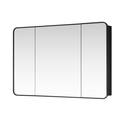 Vinnova, Talayuela 48 in. W x 32 in. H Rectangular Aluminum Framed Medicine Cabinet in Brushed Black