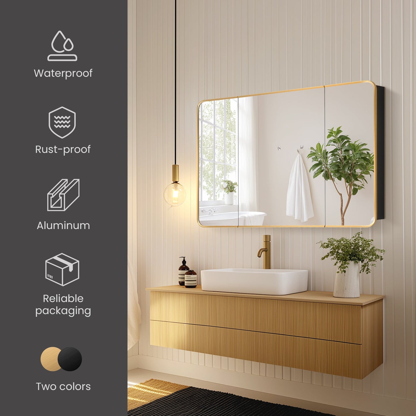 Vinnova Talayuela 48-inch bathroom vanity in Brushed Gold — view 13