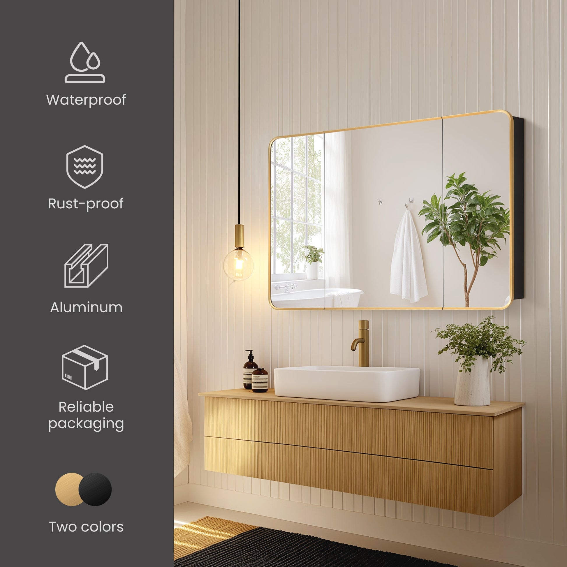 Vinnova Talayuela 48-inch bathroom vanity in Brushed Gold — view 13