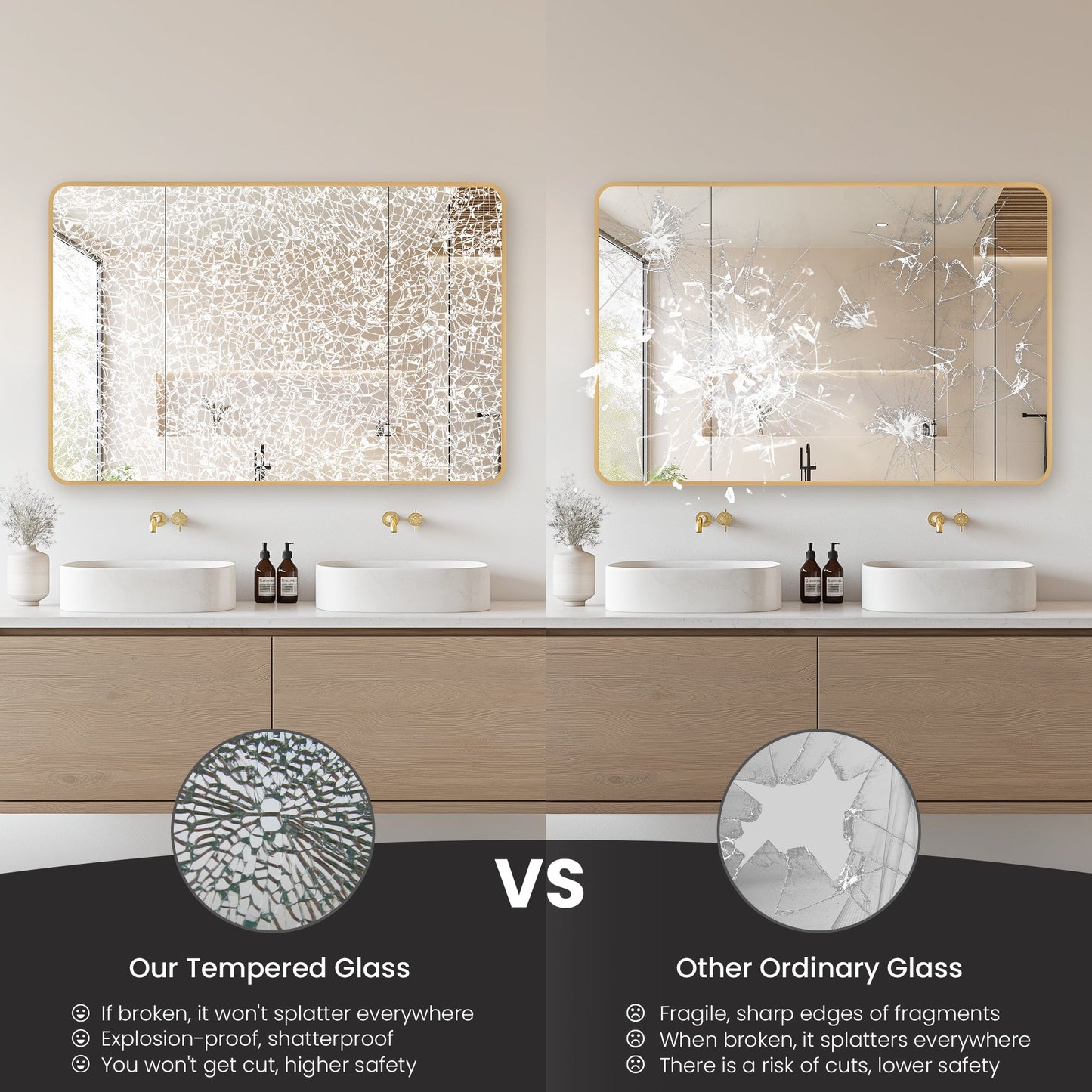 Vinnova Talayuela 48-inch bathroom vanity in Brushed Gold — view 9