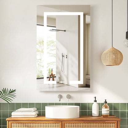 Vinnova, Santona 20 in. W x 32 in. H Rectangular Medicine Cabinet with Aluminum Frameless LED Mirror