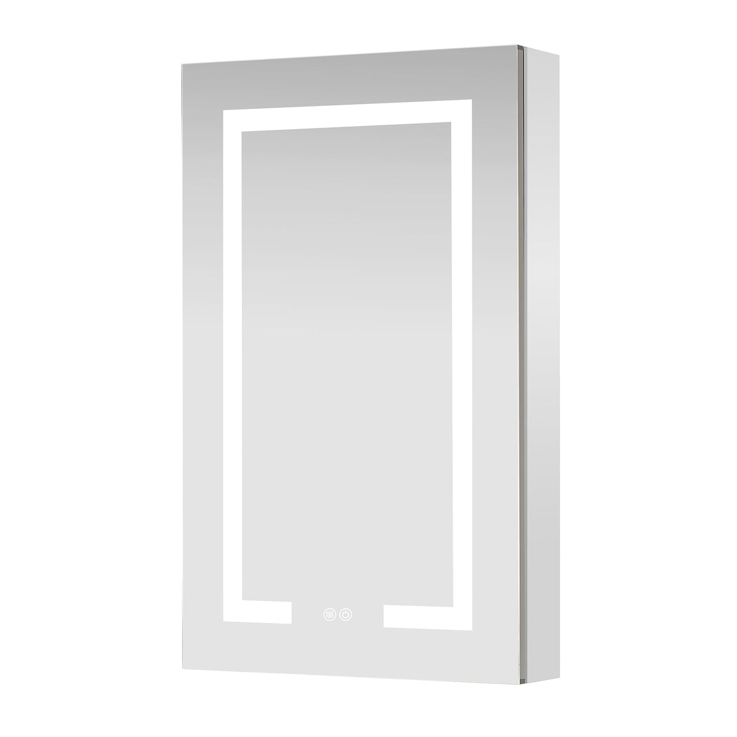 Vinnova, Santona 20 in. W x 32 in. H Rectangular Medicine Cabinet with Aluminum Frameless LED Mirror