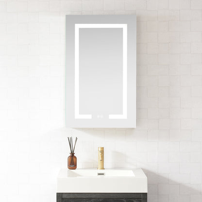 Vinnova, Santona 20 in. W x 32 in. H Rectangular Medicine Cabinet with Aluminum Frameless LED Mirror