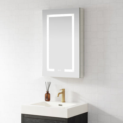 Vinnova, Santona 20 in. W x 32 in. H Rectangular Medicine Cabinet with Aluminum Frameless LED Mirror