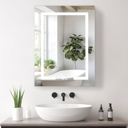 Vinnova, Santona 24 in. W x 32 in. H Rectangular Medicine Cabinet with Aluminum Frameless LED Mirror