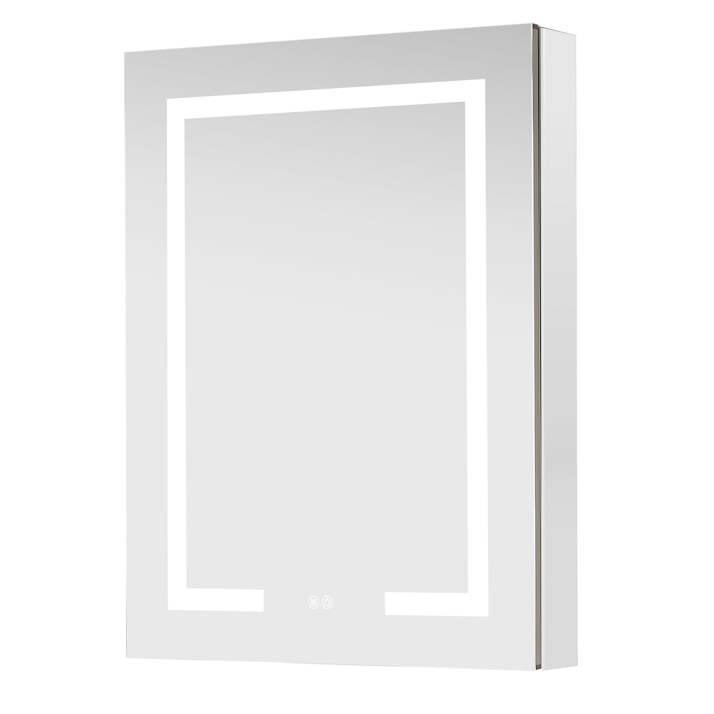 Vinnova, Santona 24 in. W x 32 in. H Rectangular Medicine Cabinet with Aluminum Frameless LED Mirror