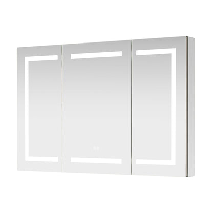 Vinnova, Santona 48 in. W x 32 in. H Rectangular Medicine Cabinet with Aluminum Frameless LED Mirror