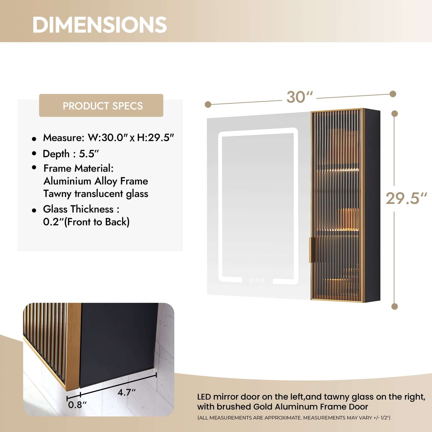 Vinnova Cervia 30-inch bathroom vanity — view 16