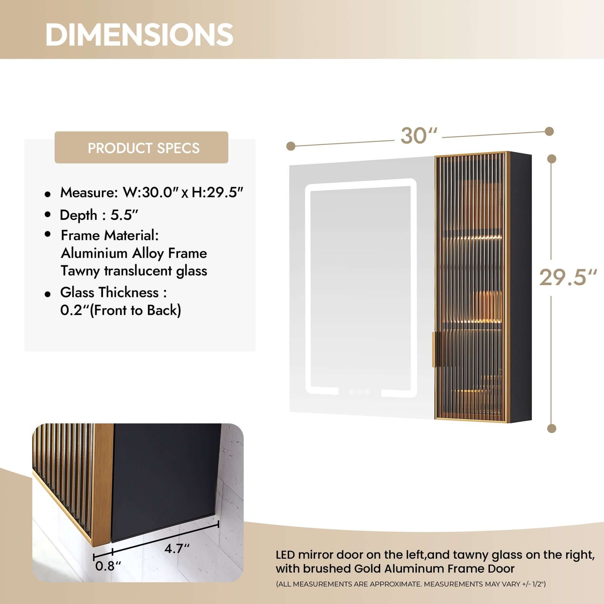 Vinnova Cervia 30-inch bathroom vanity — view 16