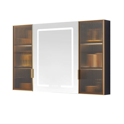 Vinnova, Cervia 47.2 in. W x 29.5 in. H Rectangular Medicine Cabinet with Aluminum Frameless LED Mirror