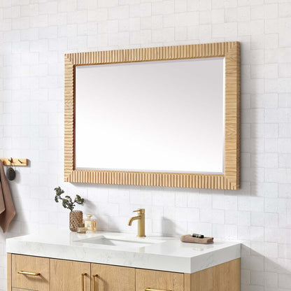 Vinnova, Osaka 48 in. W x 31.9 in. H Rectangle Wood Framed Wall Mount Bathroom Vanity Art Mirror in Washed Ash Grey