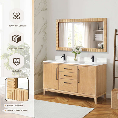 Vinnova Osaka 60-inch wall-mount bathroom vanity in Washed Ash Grey — view 11