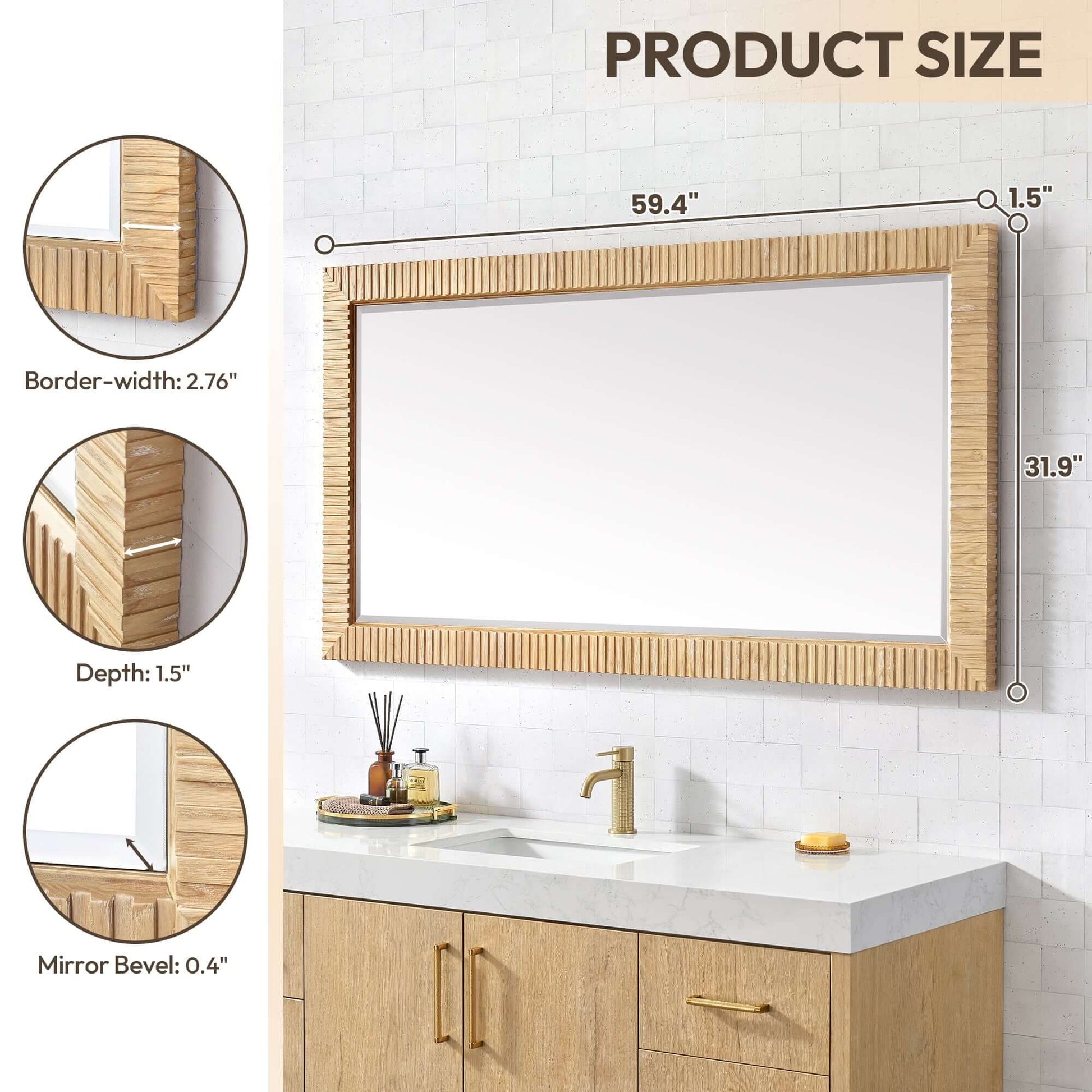Vinnova Osaka 60-inch wall-mount bathroom vanity in Washed Ash Grey — view 13