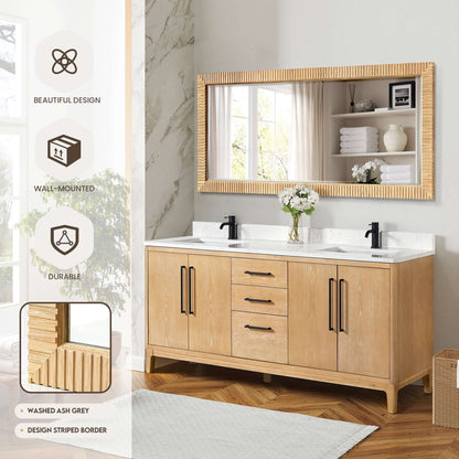 Vinnova Osaka 72-inch wall-mount bathroom vanity in Washed Ash Grey — view 11