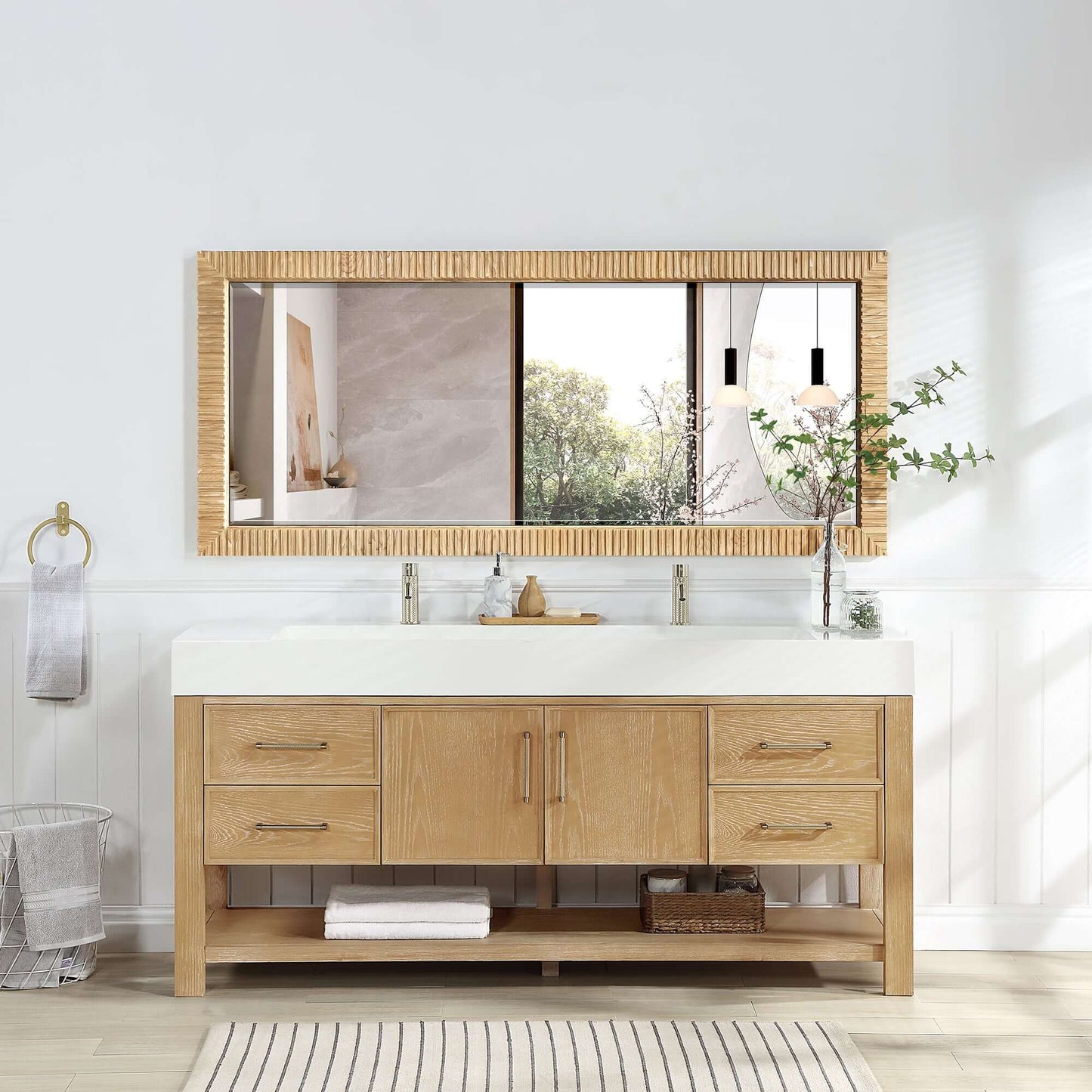 Vinnova Osaka 72-inch wall-mount bathroom vanity in Washed Ash Grey — view 12