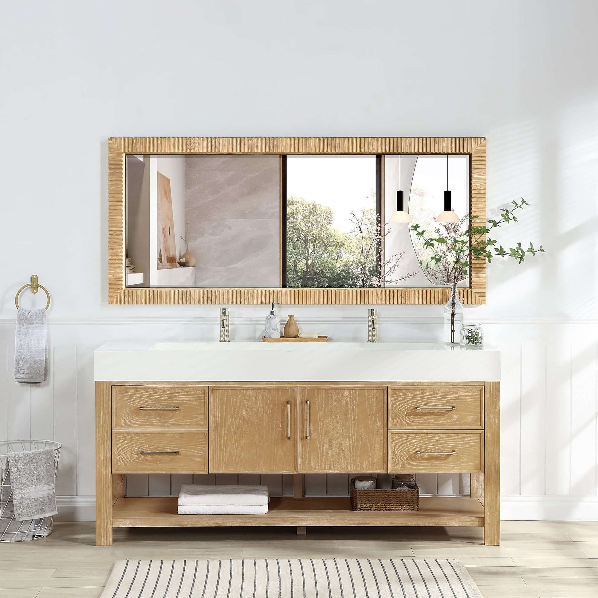 Vinnova Osaka 72-inch wall-mount bathroom vanity in Washed Ash Grey — view 12