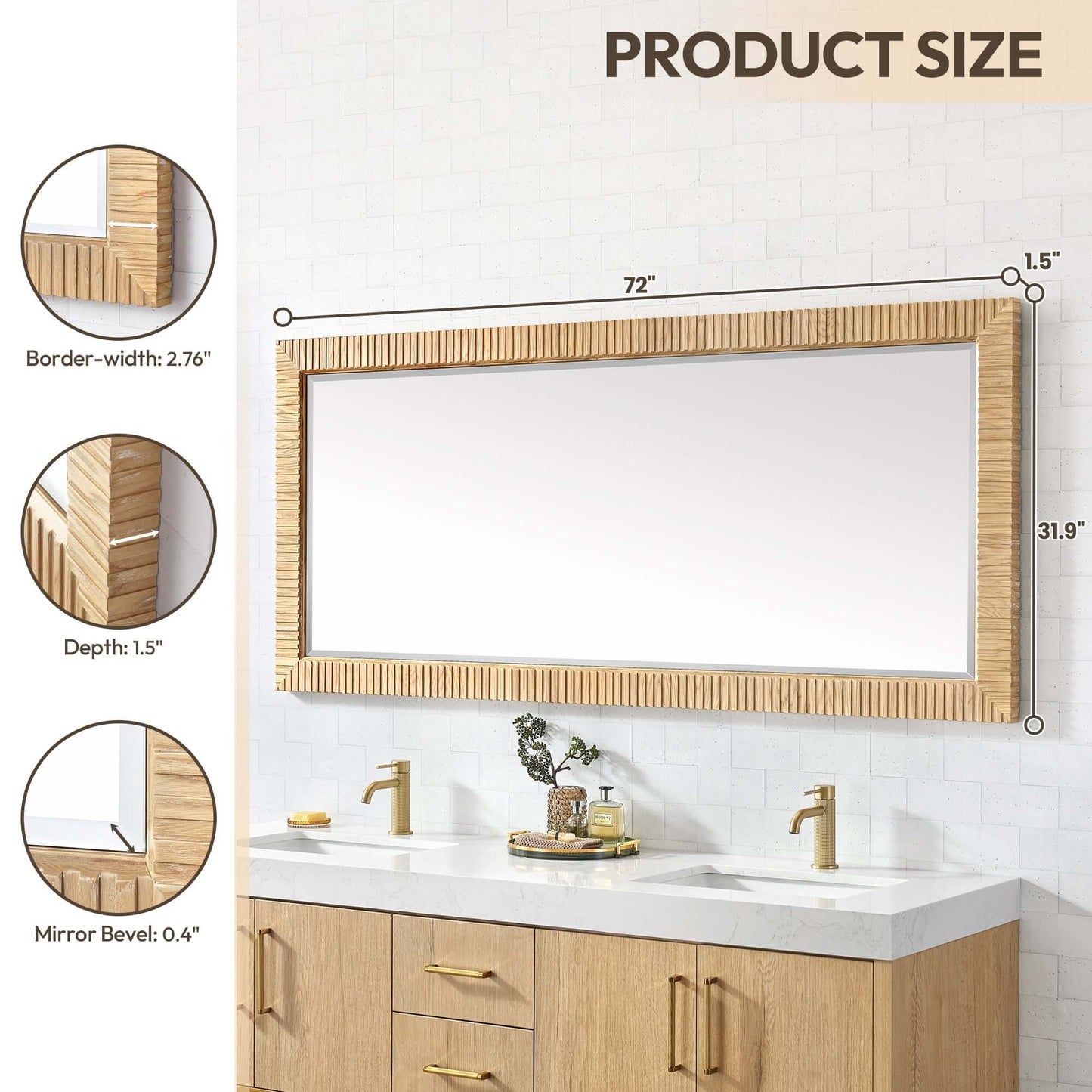 Vinnova Osaka 72-inch wall-mount bathroom vanity in Washed Ash Grey — view 14