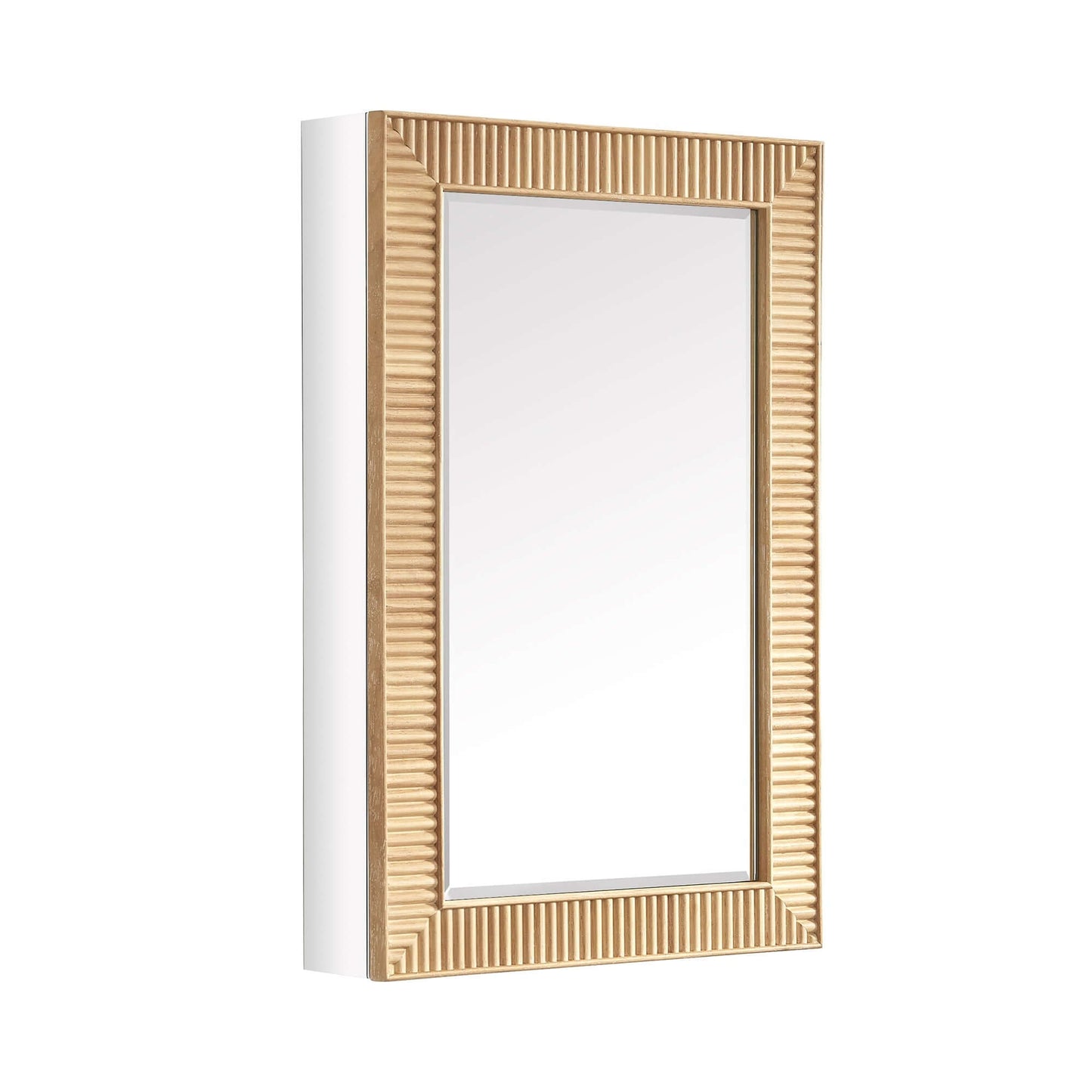 Vinnova, Bangalore 18.5 in. W x 28 in. H Rectangular Wood Framed Medicine Cabinet in Washed Ash Grey