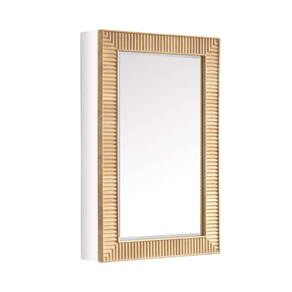 Vinnova, Bangalore 18.5 in. W x 28 in. H Rectangular Wood Framed Medicine Cabinet in Washed Ash Grey