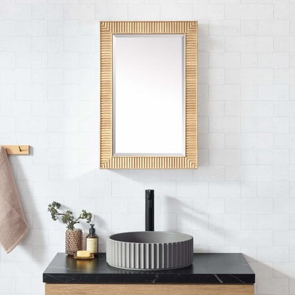 Vinnova, Bangalore 18.5 in. W x 28 in. H Rectangular Wood Framed Medicine Cabinet in Washed Ash Grey