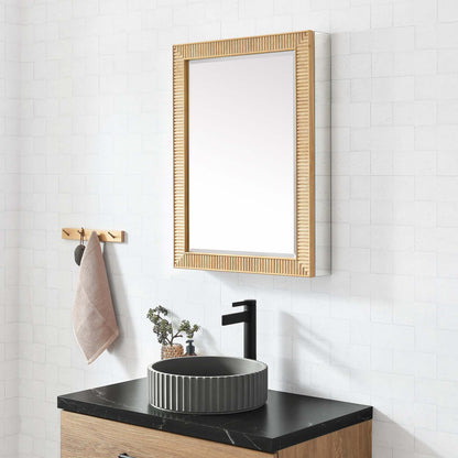Vinnova, Bangalore 24 in. W x 31.9 in. H Rectangular Wood Framed Medicine Cabinet in Washed Ash Grey