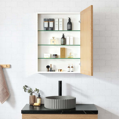 Vinnova, Bangalore 24 in. W x 31.9 in. H Rectangular Wood Framed Medicine Cabinet in Washed Ash Grey