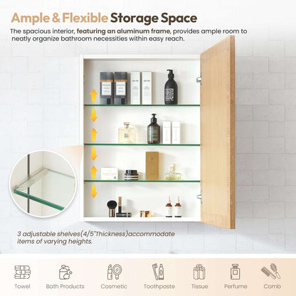 Vinnova, Bangalore 24 in. W x 31.9 in. H Rectangular Wood Framed Medicine Cabinet in Washed Ash Grey